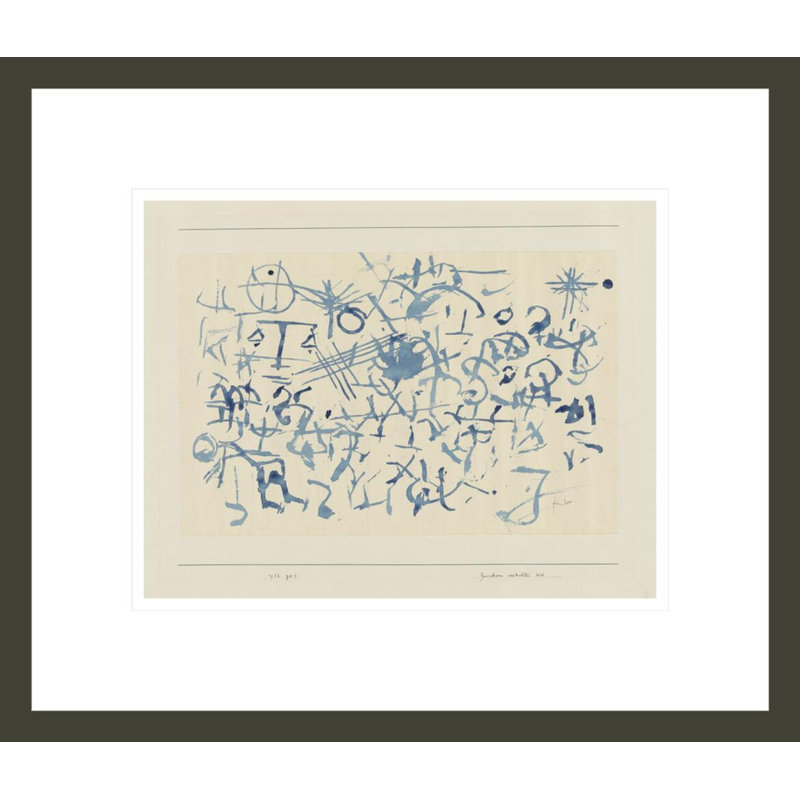 «Signs Clustering» par Paul Klee, impression giclée sur cadre, 13.75" H x 16.05" W