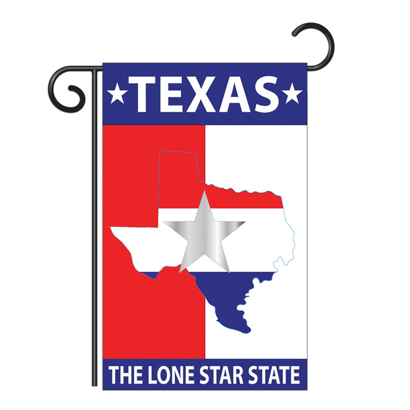 Mélange de polyester à 2 côtés 18,5 x 13 po the texas star state drapeau de jardin