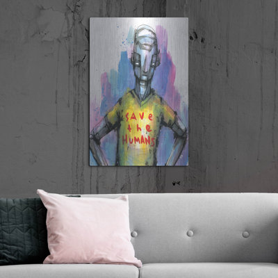 «Save The Humans» par Ric Stultz, art mural en métal