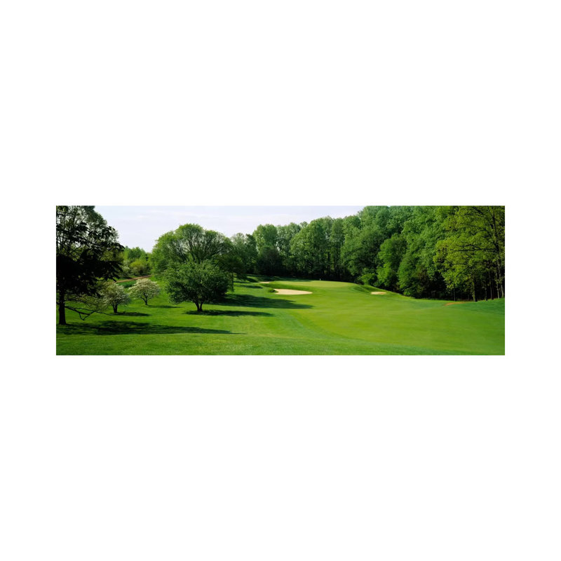 Trees On A Golf Course, Baltimore Country Club, Baltimore, Maryland, USA by Panoramic Images - Wrapped Canvas Panoramic Print