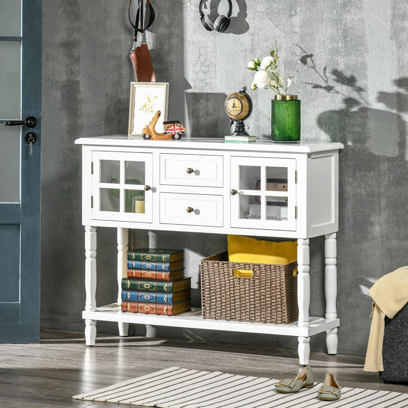 Ensemble de console et miroir 42,25 po Antwjuan, Brun