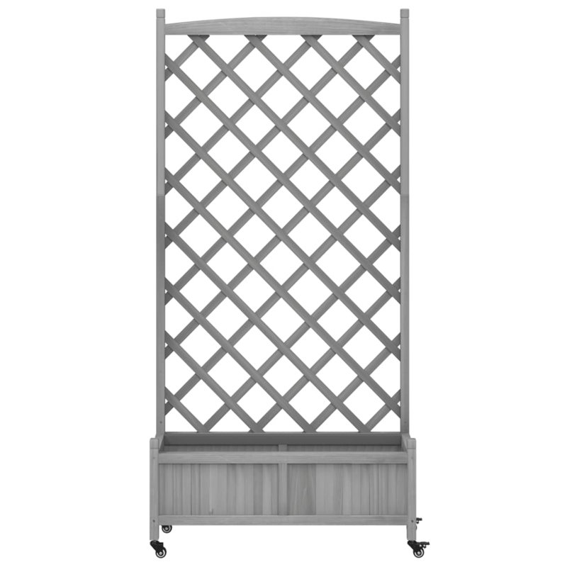 Wood Pot Planter, Gray, 73.8" H x 35.4" W x 13.8" D