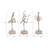 Sculptural Ballerina Dancing Figurine for Home Decor Display - Decorative Metal Statue Accent for Living Room Decoration - Set of 3, 13", Silver & Gold