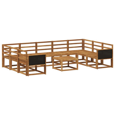  Outdoor Sofa Set 10 Pcs Solid Acacia Wood Patio Furniture Modular Decor