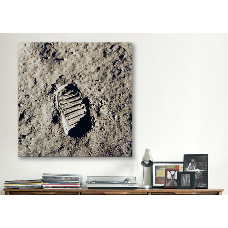 « apollo 11 bootprint » par bourdonnement aldrin, reproduction de photo sur toile, H 37 po x l 37 po x P 0,75 po