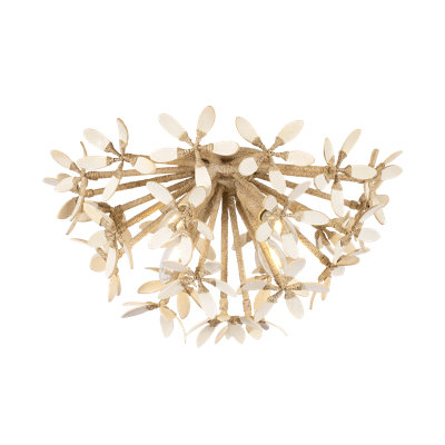 Corfu Semi Flush in Ivory Coco