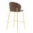 Kira Indoor Upholstered Bar Stool, Dark Brown With Metal Frame, Set Of 2-362739931