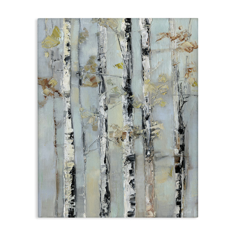 Art mural sur toile Autumn Birch Trees, conception par Sally Swatland, H 20 po x l 16 po