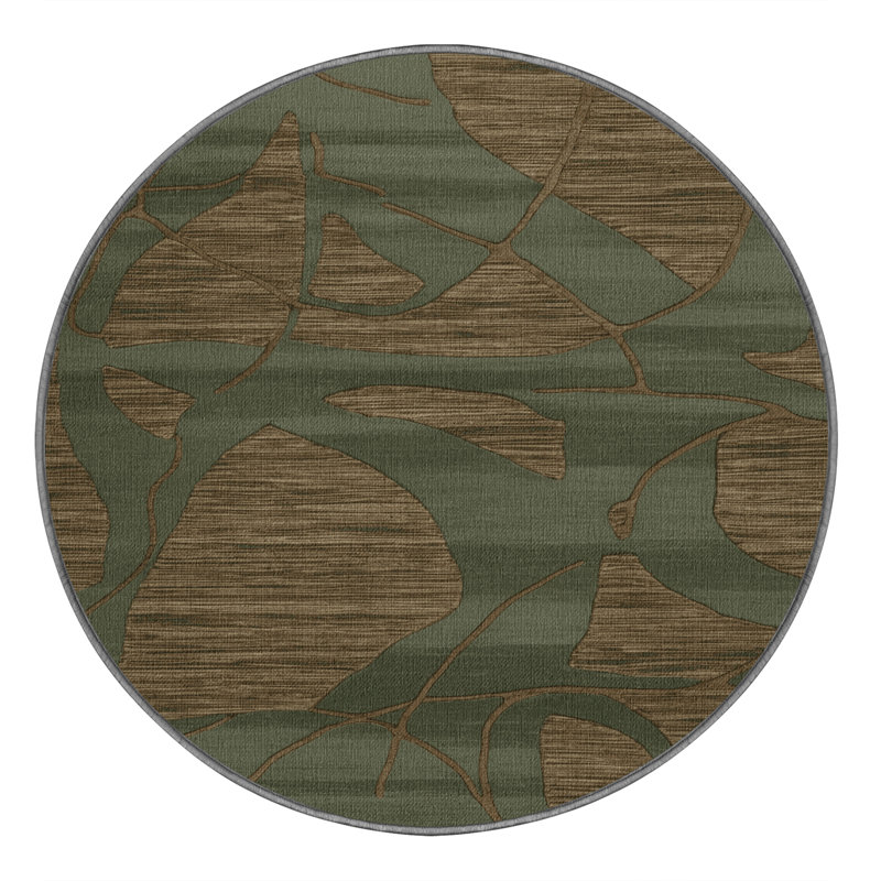 Tapis abstrait lavable à la machine, Rond 8 pi