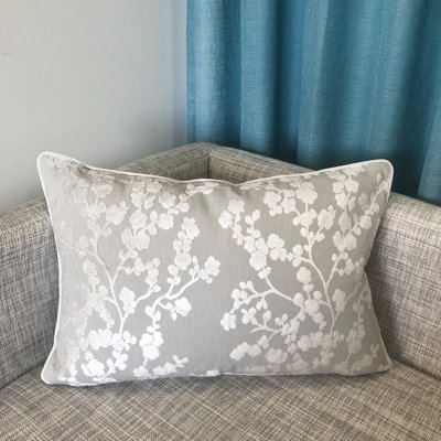Nancee Embroidered Feather Throw Pillow