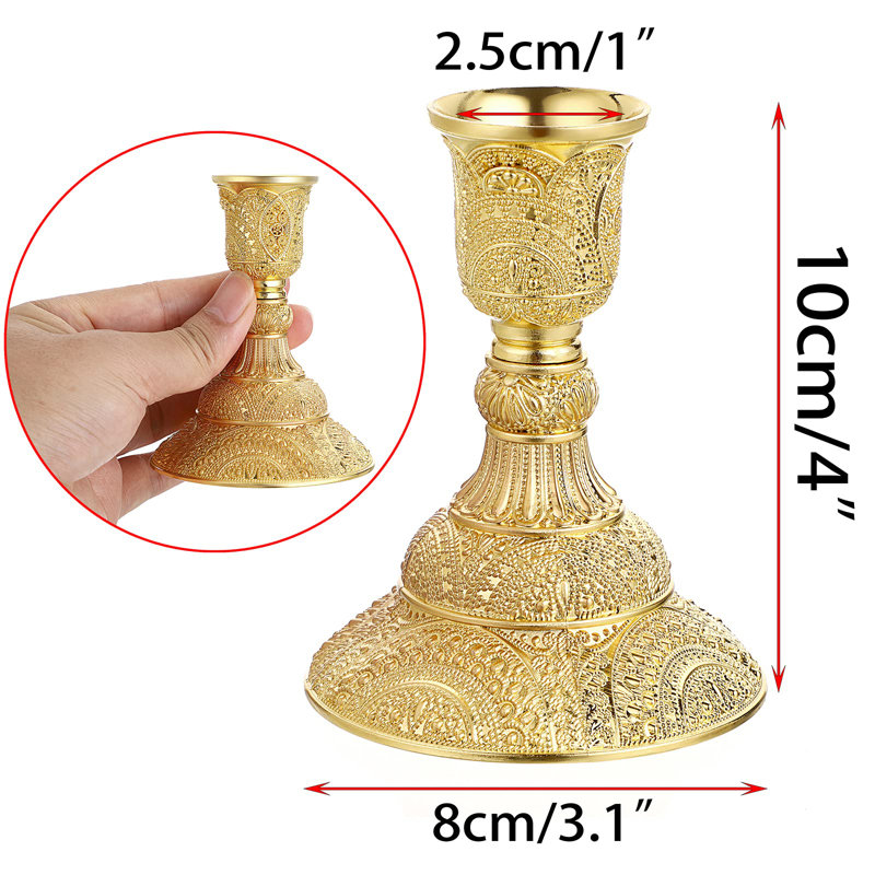 Ensemble de 2 porte-bougies en laiton 2 pièces
