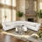 Calebjames Faux Leather Reclining Curved Sectional with Ottoman Symmetrical-81604504