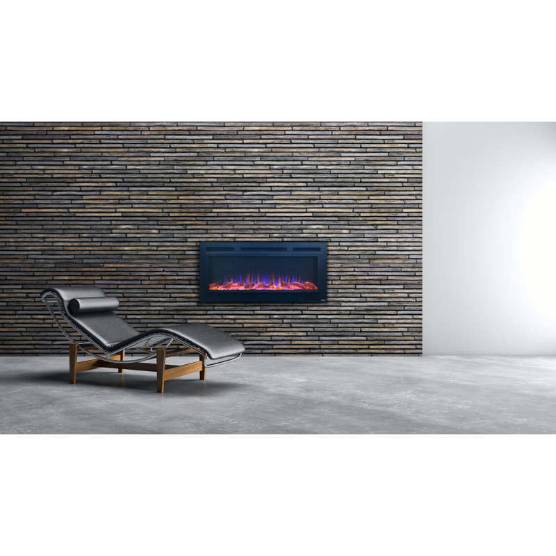 Foyer électrique encastré ou mural Sideline, H 21,5 po x l 50,4 po x P 5,5 po