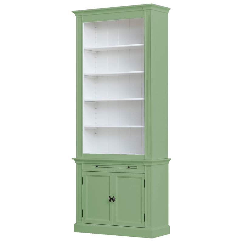 Beven 240cm H x 100cm W Library Bookcase, Green