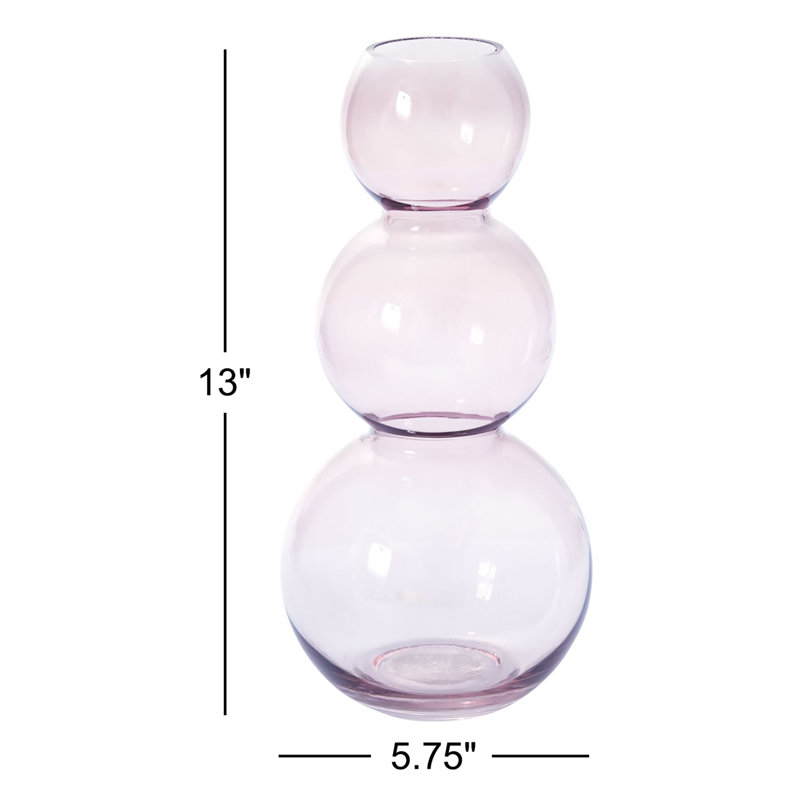 Vase de table Ashburg, Mauve, H 13 po x l 5,75 po x P 5,75 po