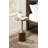 Whelan Round Wood and Metal Side Table-1691564925