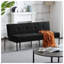 Canapé-lit futon noir à 3 places, canapé-lit pliant simple avec structure en métal robuste et tissu en polyester-130633236