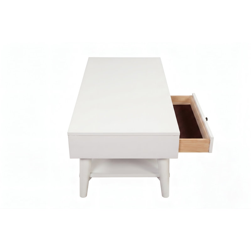 Table basse blanche de style moderne Mid-Century