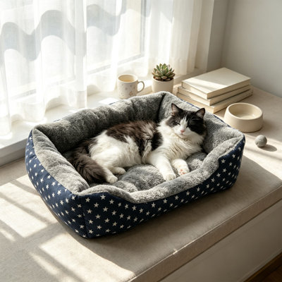 Dog Bed Rectangular Bed for Cats and Dogs Warm Winter Sleeping Mat Soft Sofa Cushion All Season Indoor Bed for Small Medium Companions Cat Bed