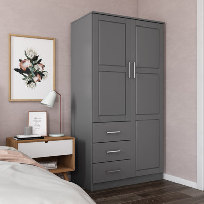 Armoire-penderie 100% bois massif 2 portes Metro