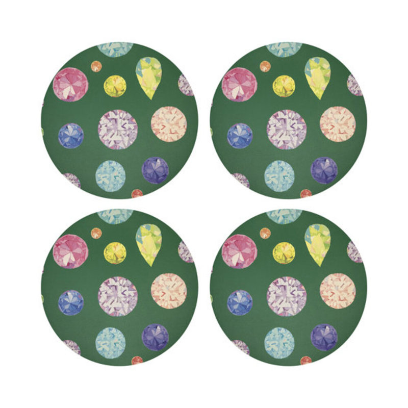 Jewel Pebble 16" Vinyl Placemat, Green