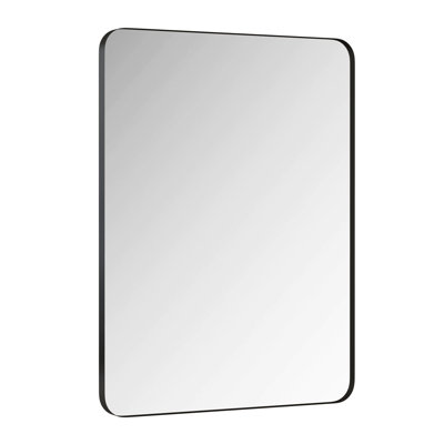 24X36 Inch Rectangular Metal Framed Black Bedroom Dressing Vanity Mirror - Fashionable For Bathroom, Living Room & Bathroom Modern Bedroom,