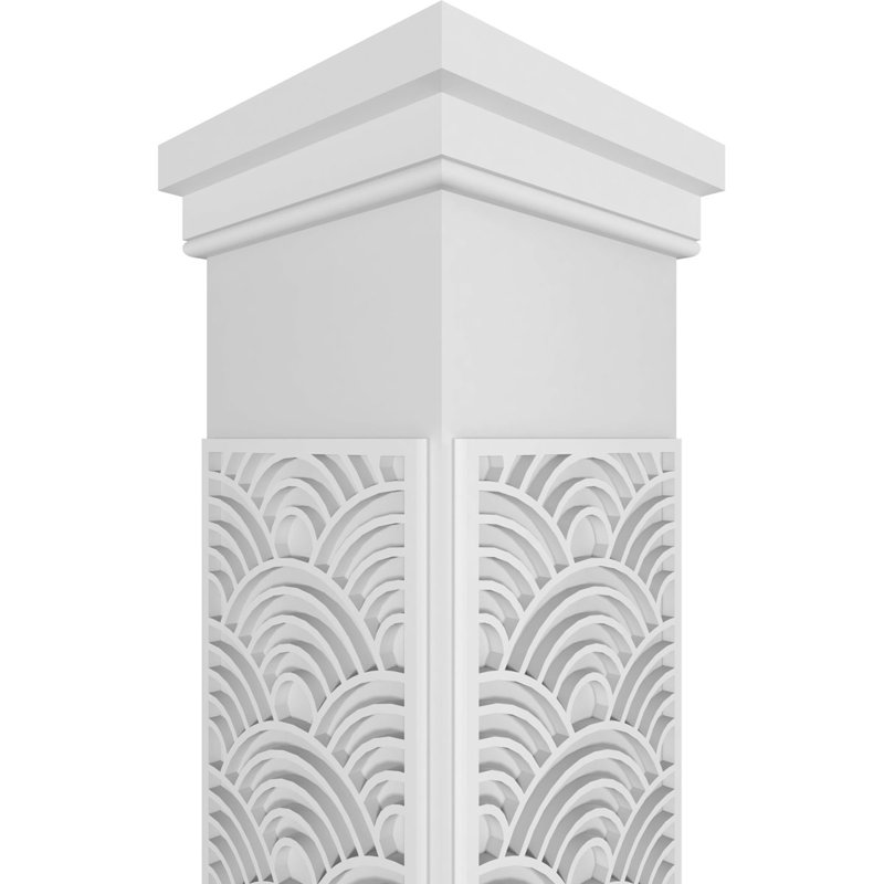 Carré Art déco non effilé avec colonne Prairie Capital et Prairie, H 108 po x l 7,625 po x P 7,625 po