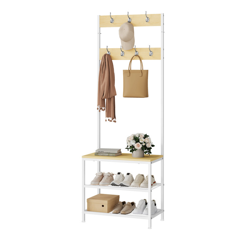 Kesler 60cm Industrial Pipe Clothing Rack, White/Natural