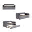 Lit de jour simple avec couchette 81,7 po L - Velours gris foncé, charge USB, capacité de 600 lb-1565342412