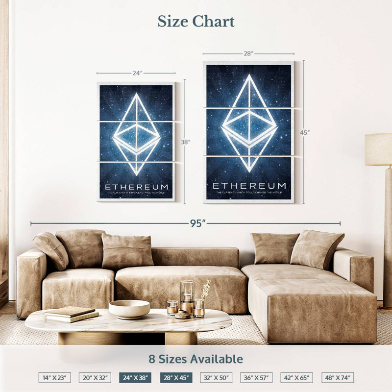 Crypto-monnaie Tergel logo Ethereum IV, H 38 po x l 24 po