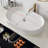 Modern 40 " Wall-Mounted Bathroom Vanity with Oval Ceramic Sink Floating Vanity Multi-Layer Solid Wood Cabinet-1386567872