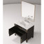 Meuble-lavabo simple en chêne noir 36 po X P 22 po, comptoir en marbre, robinet et miroir de salle de bain 34 po