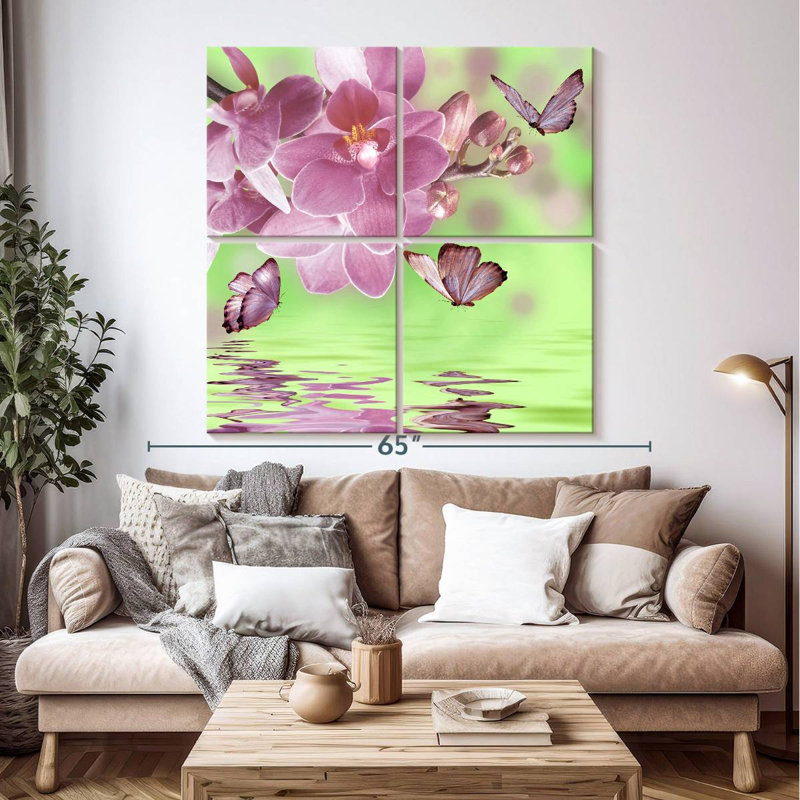 Fleurs d'orchidées Harnek, H 50 po x l 50 po