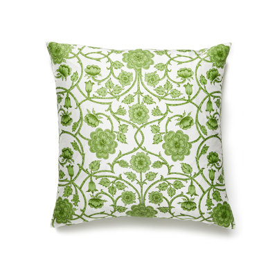 Ornamental Gate Floral Silk Reversible Throw Pillow