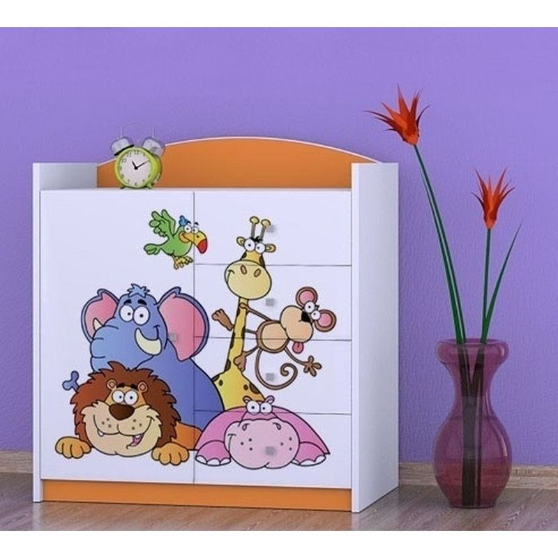 Niemeyer Kids 4 - Drawer Combo Dresser, Orange