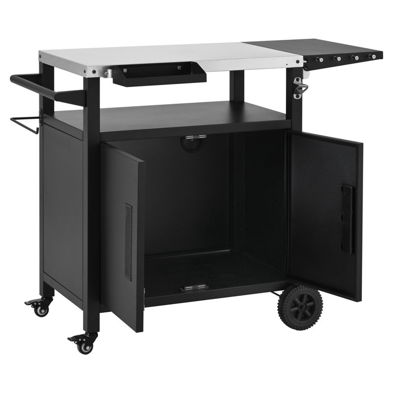 Outdoor Grill Cart With Storage Cabinet