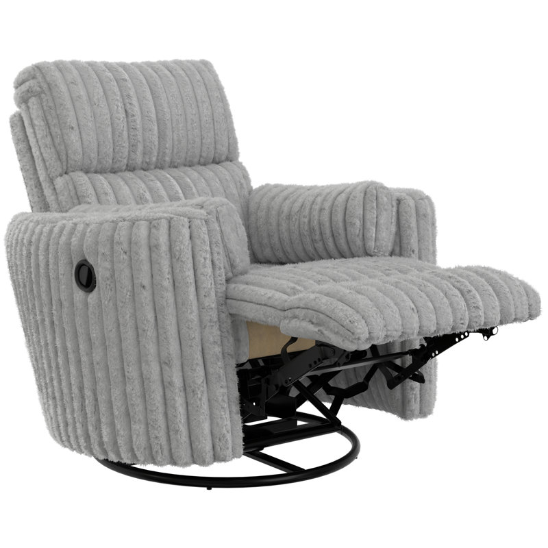 Myaira Swivel Glider Recliner, Gray