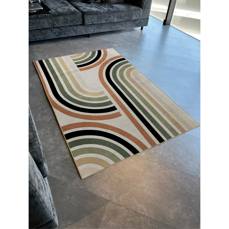 Bosiljka Striped Indoor / Outdoor Rug, Rectangle 5' x 6'7"