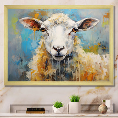 Encaustique bleu et mouton beige - imprimé