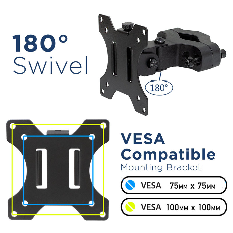 Heavy Duty Black Steel Full Motion VESA Pole Mount