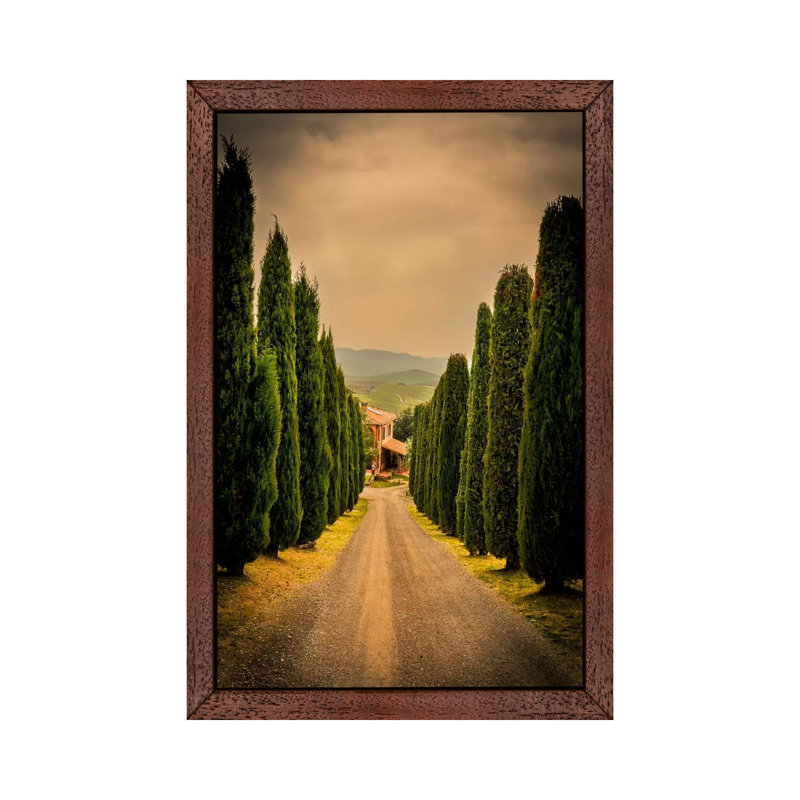 Val D'Orcia, Tuscany by Enzo Romano - Floater Frame Print on Canvas, Brown Framed, 66.04 cm H x 45.72 cm W