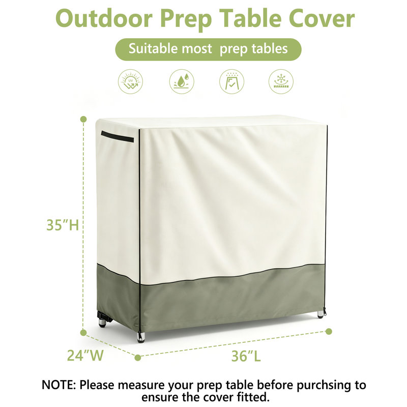Housse de table de préparation pour l'extérieur, housse de table imperméable en acier inoxydable pour tables de travail de cuisine pour patio - L 36 po x l 24 po x H 35 po