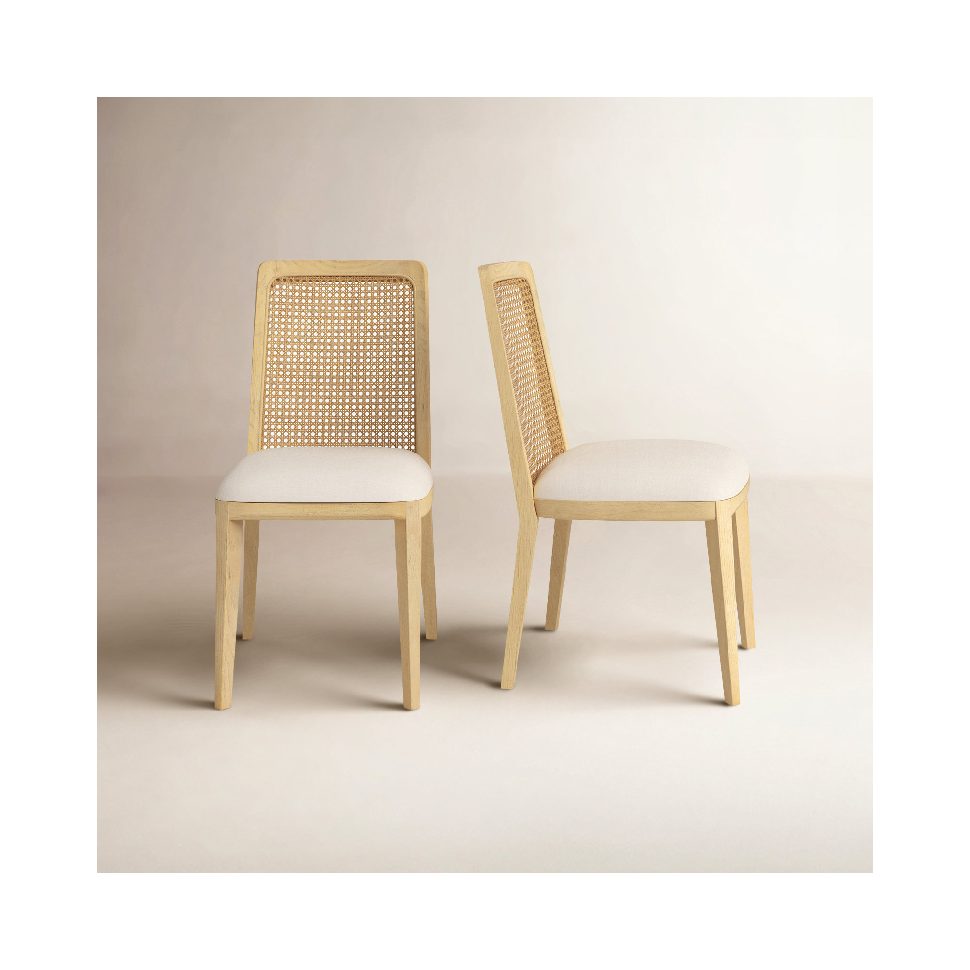 Furley Cane Dining Chair, Natural Frame
