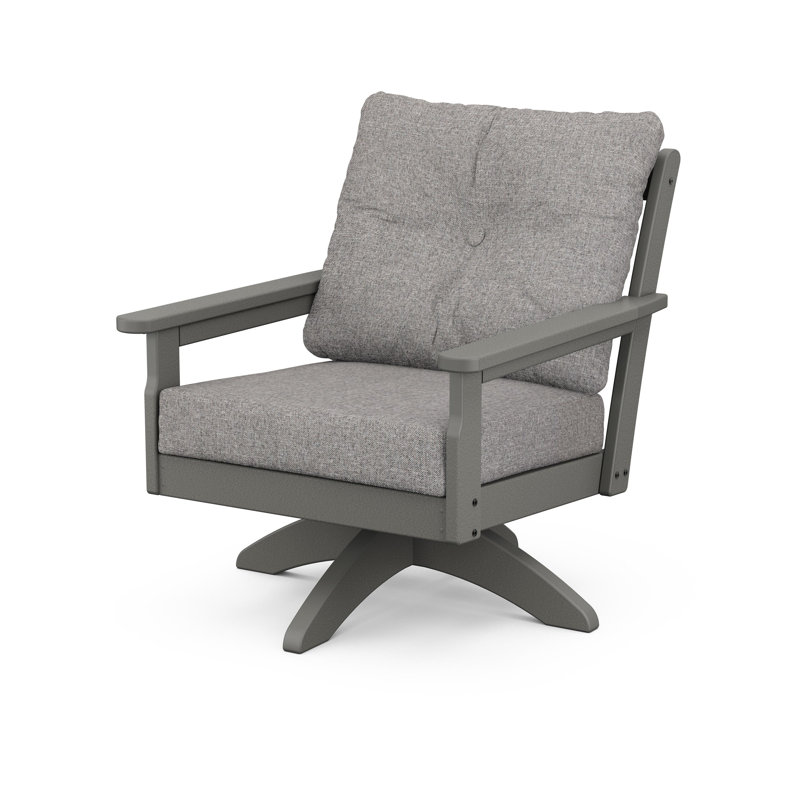 Lakeside Vineyard Deep Seating Swivel Chair, Grey Mist, Slate Grey
