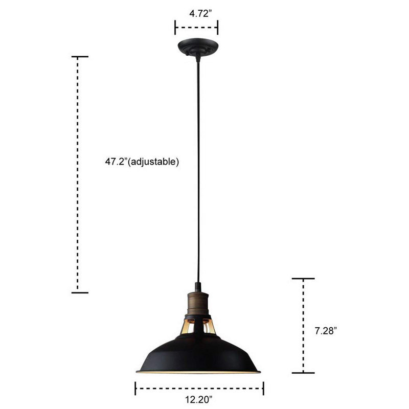 Luminaire suspendu unique en dôme à 3 lumières Winsford