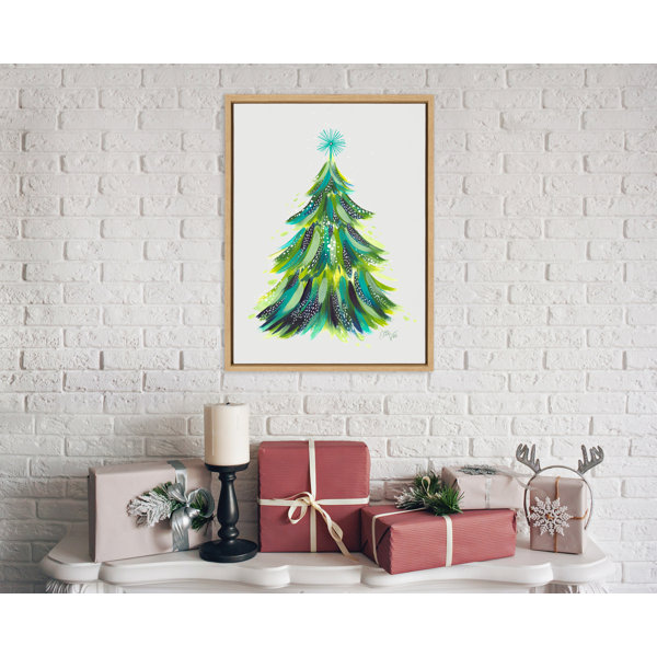 The Holiday Aisle® EV Christmas Tree 1 Framed On Canvas by Jessi Raulet ...