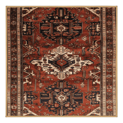 Tapis brun turc lavable à la machine