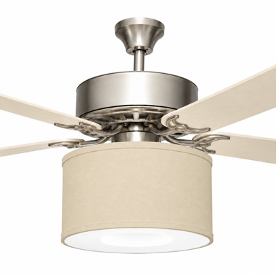 Abat-jour en lin pour ventilateur de plafond P 8 po x 15 po de diamètre + Ensemble d'adaptateur de ventilateur + Diffuseur (tout est nécessaire dans 1 boîte)