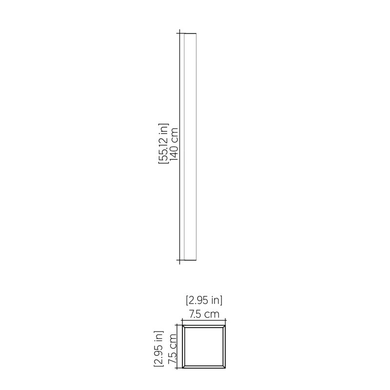 1 - Light LED Flush Mounted Sconce, 47.24" H x 2.95" W x 2.95" D, Organic White