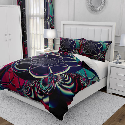Ensemble de housse de couette et insert 3 pièces en microfibre bleu marine